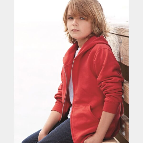 Youth Midweight Full-Zip Hooded Sweatshirt Thumbnail