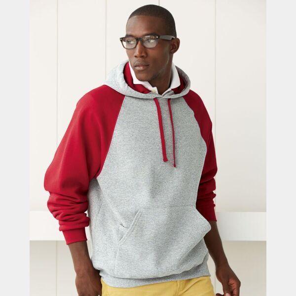 Nublend® Colorblocked Raglan Hooded Sweatshirt Thumbnail