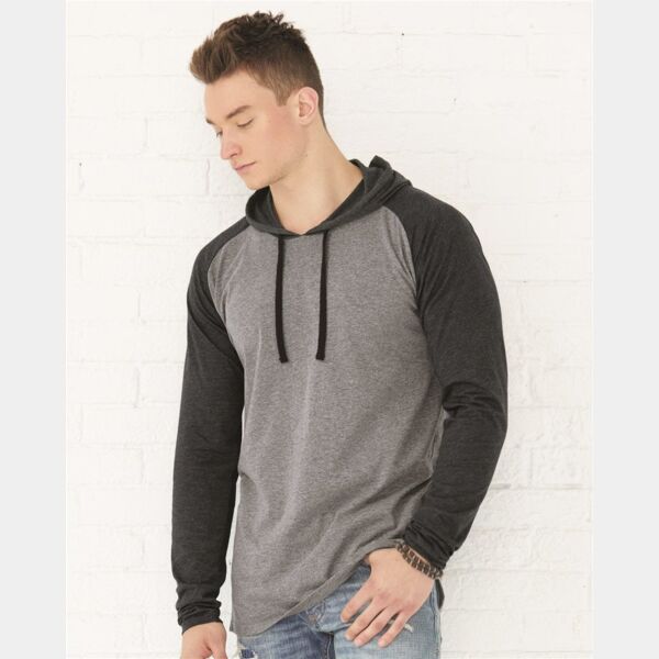 Fine Jersey Hooded Long Sleeve Raglan T-Shirt Thumbnail