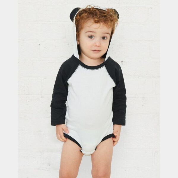 Fine Jersey Infant Character Hooded Long Sleeve Bodysuit with Ears Thumbnail