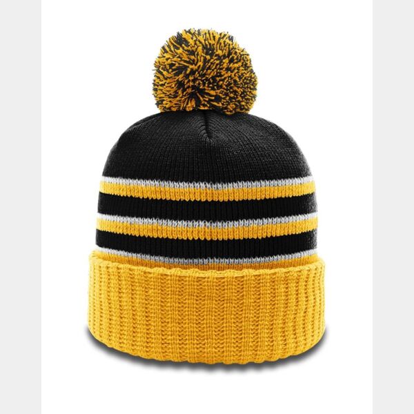 Stripe Pom Cuffed Beanie Thumbnail