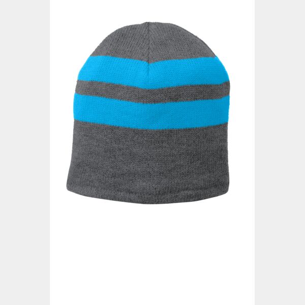 Fleece Lined Striped Beanie Cap Thumbnail