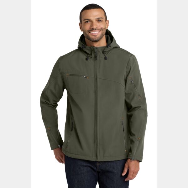 Port Authority Textured Hooded Soft Shell Jacket J706 Textured Hooded Soft Shell Jacket Thumbnail
