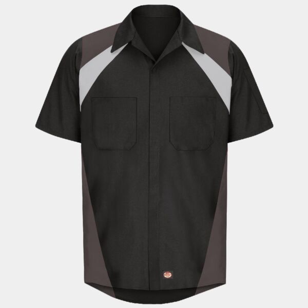 Tri-Color Short Sleeve Shop Shirt Thumbnail