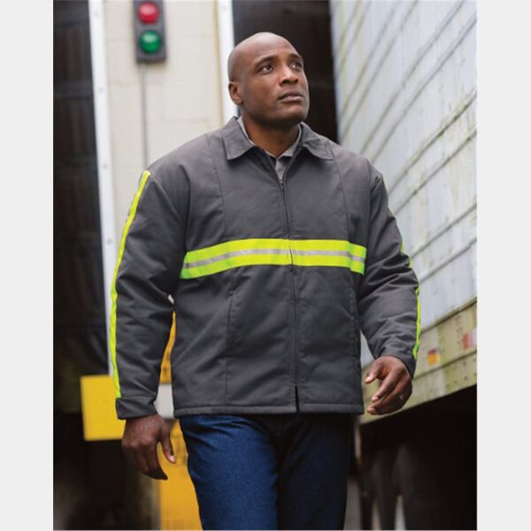 Red Kap Enhanced Visibility Perma-Lined Panel Jacket JT50EN Enhanced Visibility Perma-Lined Panel Jacket Thumbnail