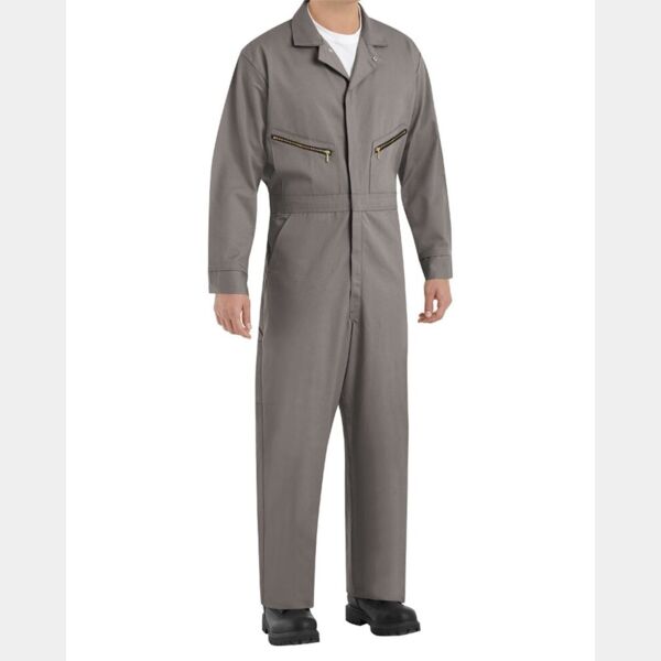 Zip-Front Cotton Coverall Long Sizes Thumbnail