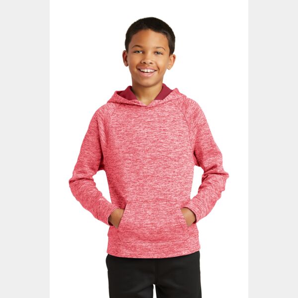Youth PosiCharge ® Electric Heather Fleece Hooded Pullover Thumbnail