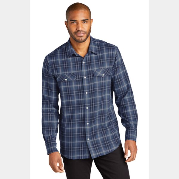 Port Authority Long Sleeve Ombre Plaid Shirt W672 Long Sleeve Ombre Plaid Shirt Thumbnail